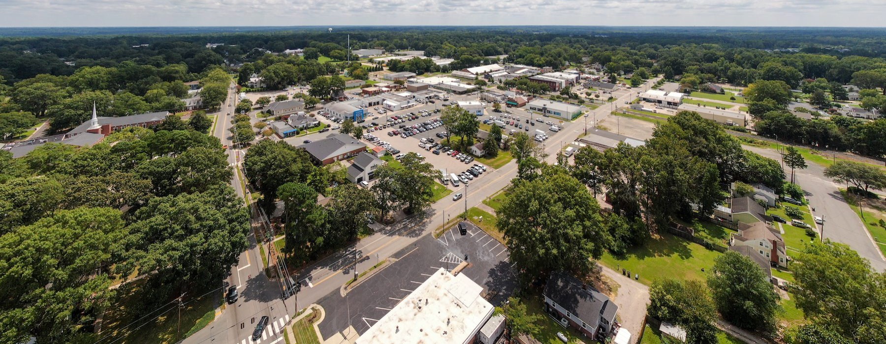 a city with many trees