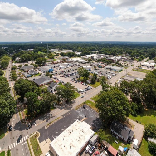 a city with many trees